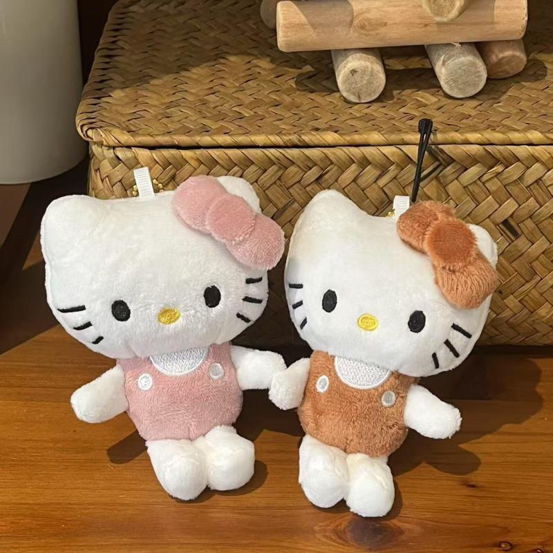 限定浅粉色白棕色hellokitty学生书包包挂件毛绒玩偶生日礼物公仔