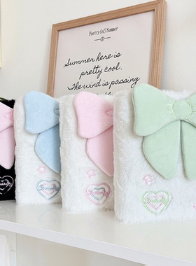 原创ins立体蝴蝶结毛绒A6卡册3寸5寸6寸相册活页拍立得小卡收纳册