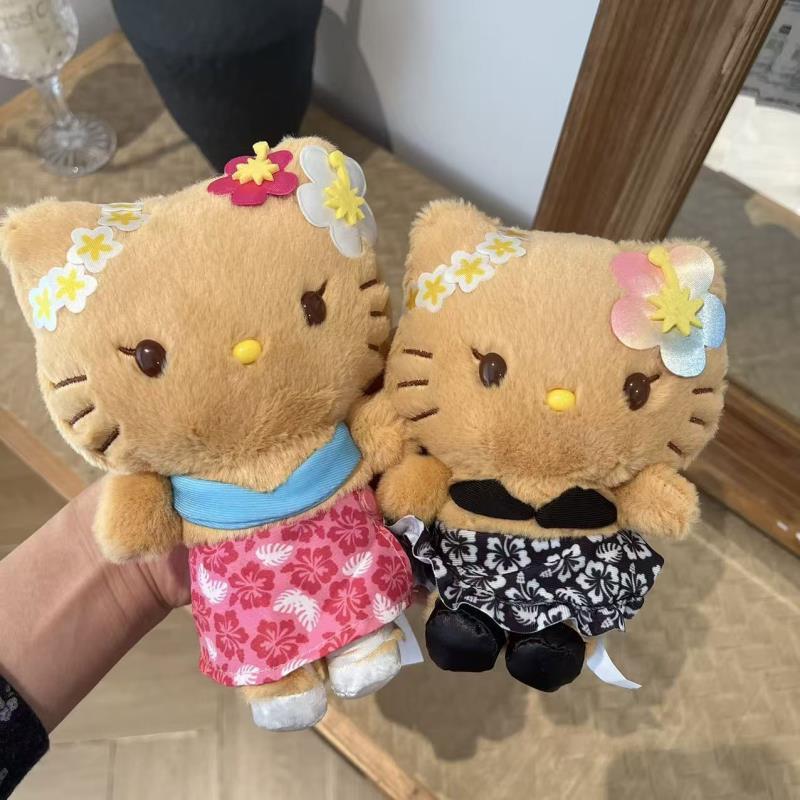 夏威夷黑皮日光浴hellokitty学生书包包挂件挂饰毛绒公仔挂件礼物