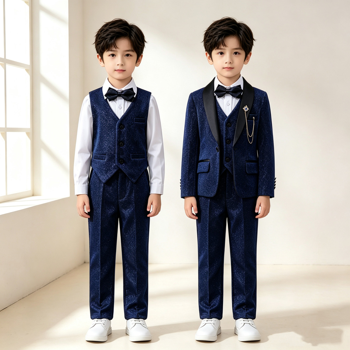 亮闪款男童小西装春秋高级感礼服