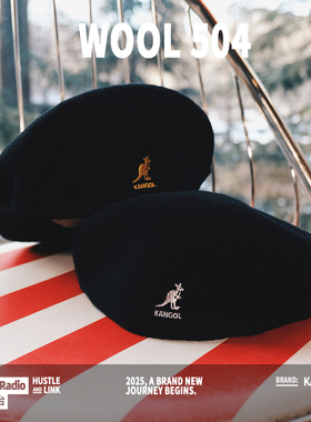 Kangol 504 Cap羊毛帽子美潮经典街头坎戈尔百搭男女袋鼠贝雷帽