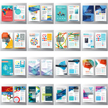40套宣传产品手册H5海报模板书籍封面排版EPS矢量AI平面设计素材