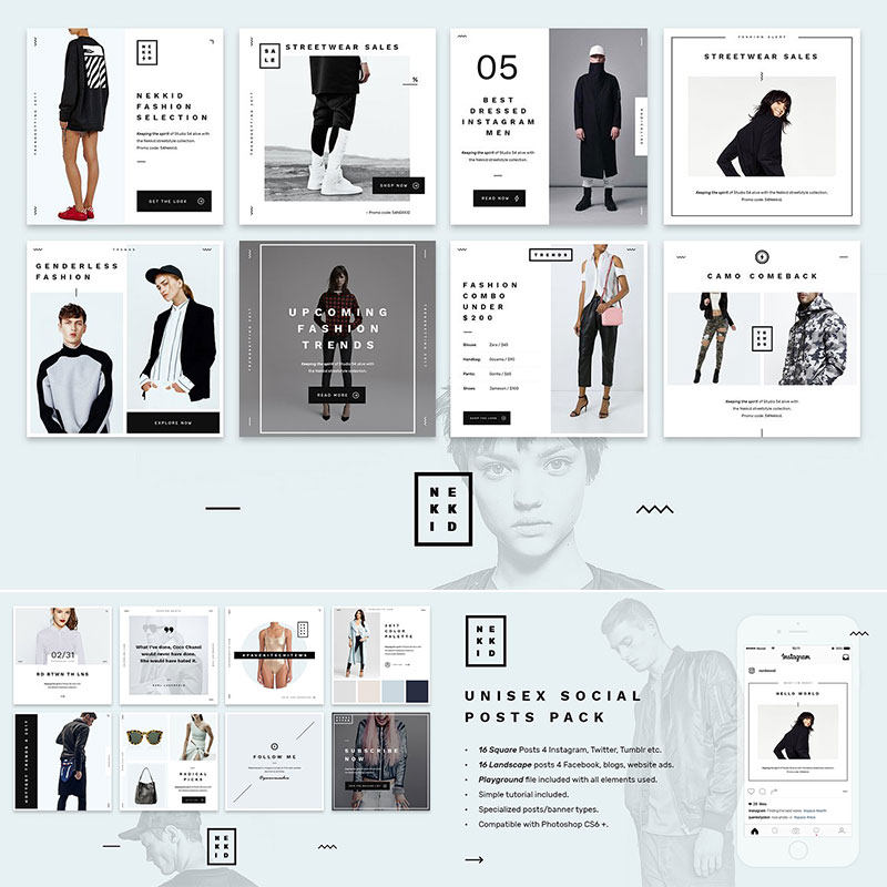 48psd大牌时尚欧美大气简洁杂志电商海报图促销封面平面设计素材