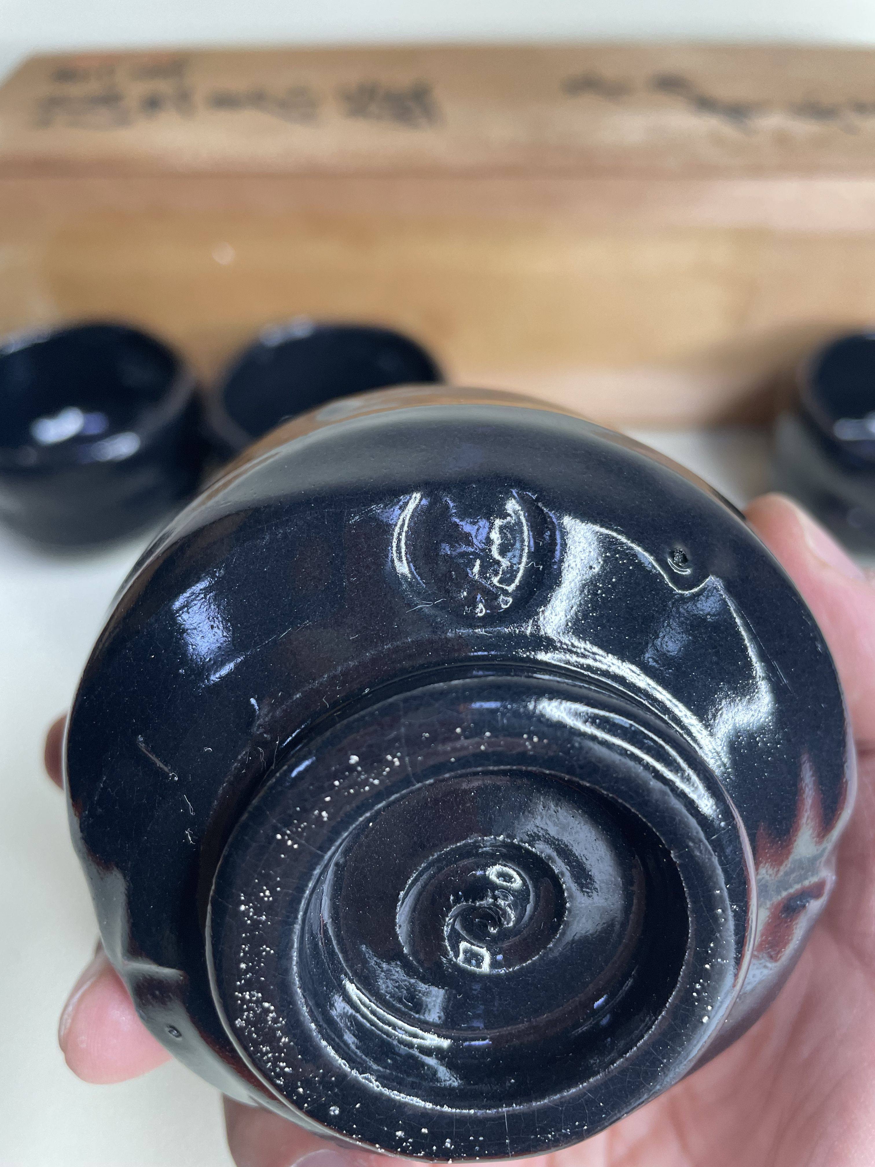 日本进口中古瓷器全新正品手绘陶制挂釉五客杯茶杯陶杯