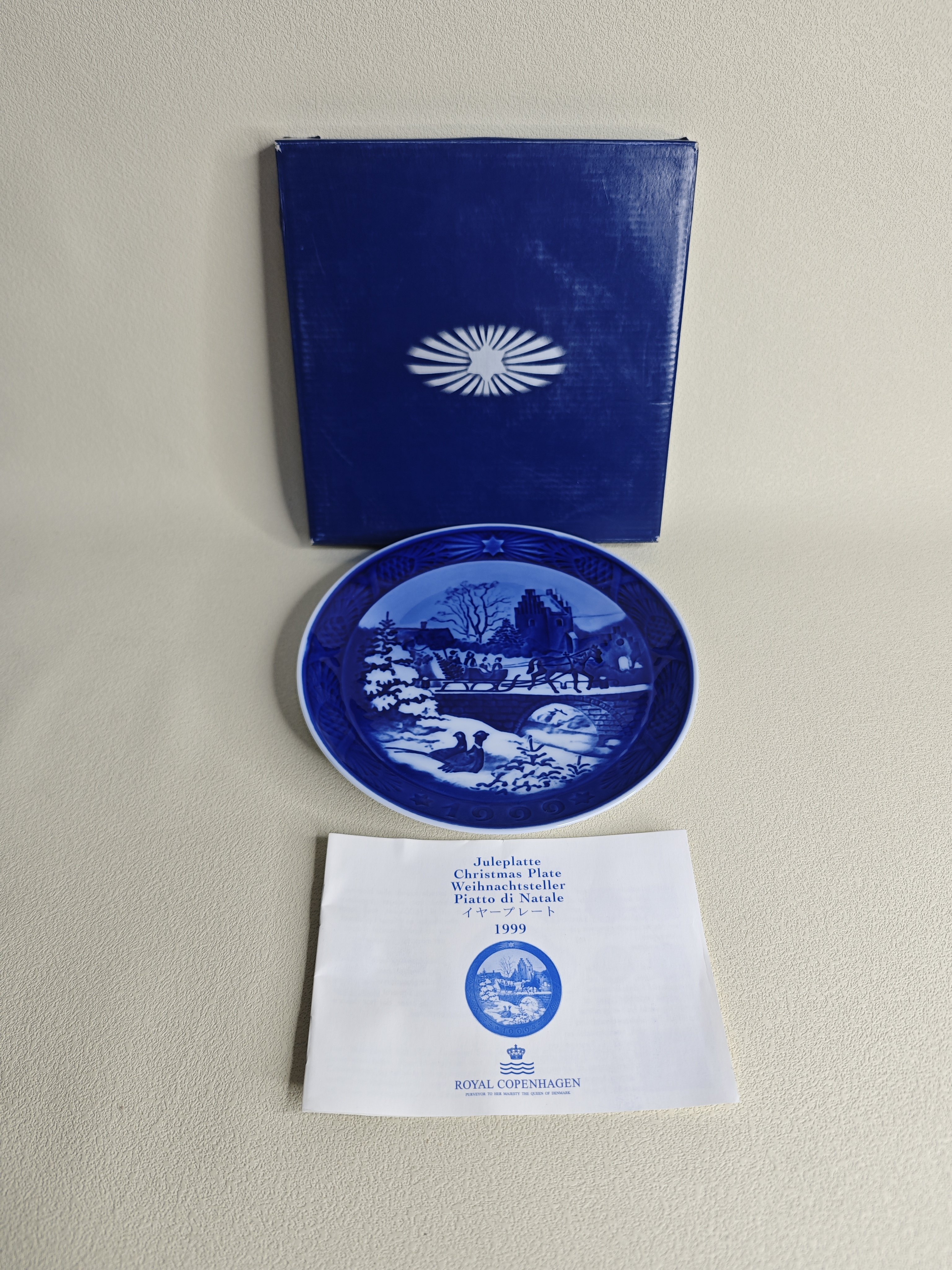 日本进口中古瓷器全新正品丹麦哥本哈根纪念盘赏盘挂盘1999年