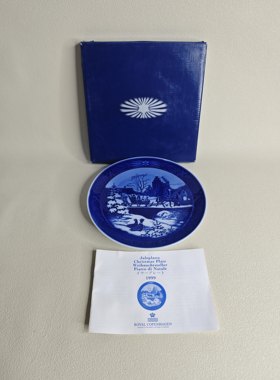 日本进口中古瓷器全新正品丹麦哥本哈根纪念盘赏盘挂盘1999年
