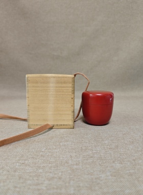 日本进口中古全新正品手工制作木胎漆器茶枣茶道具