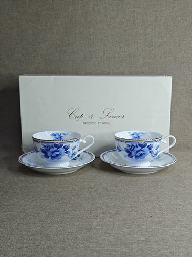 日本进口中古瓷器全新正品豪雅HOYA咖啡杯一对
