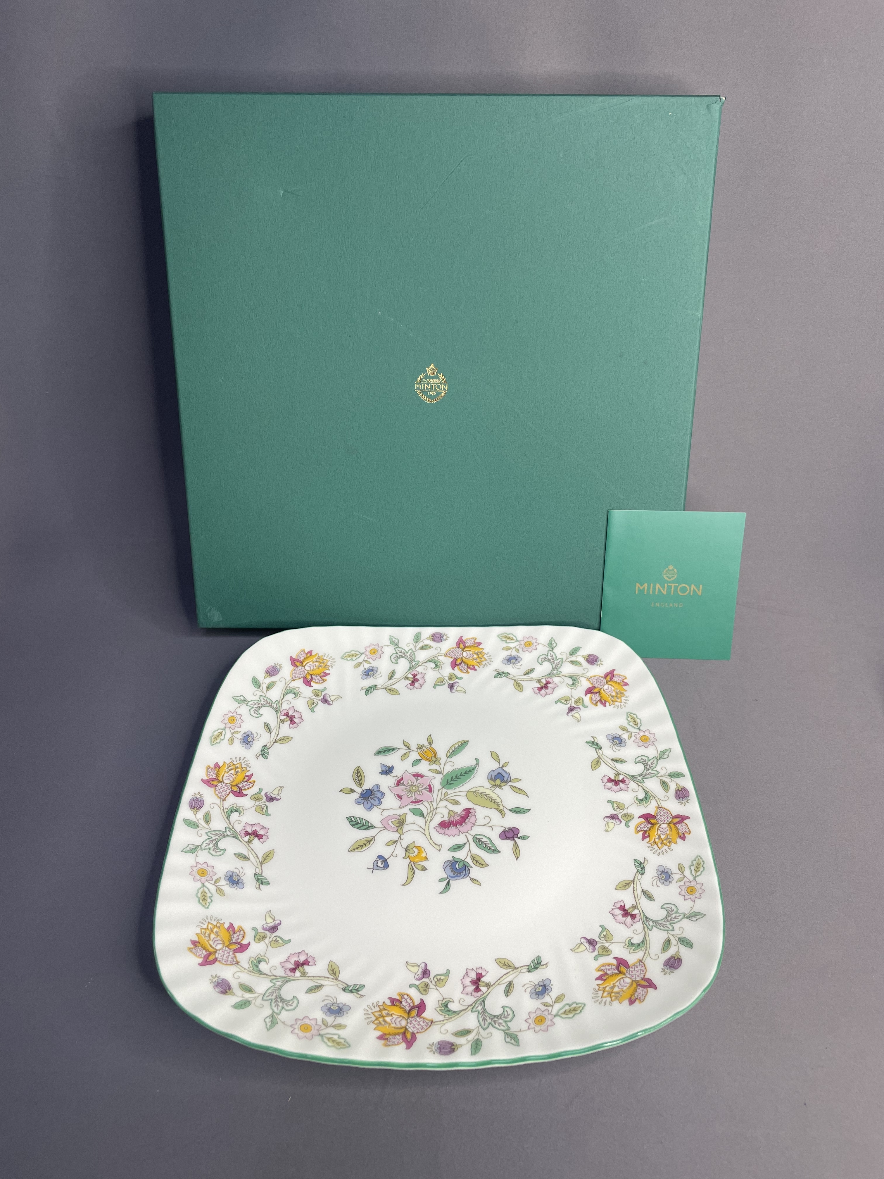 日本进口瓷器全新正品英国minton明顿大尺寸四方盘餐盘