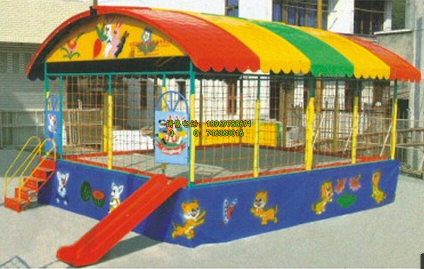 新品户外大型滑梯组合蹦蹦床幼儿园儿童蹦床健身跳床方形弹跳床蹦