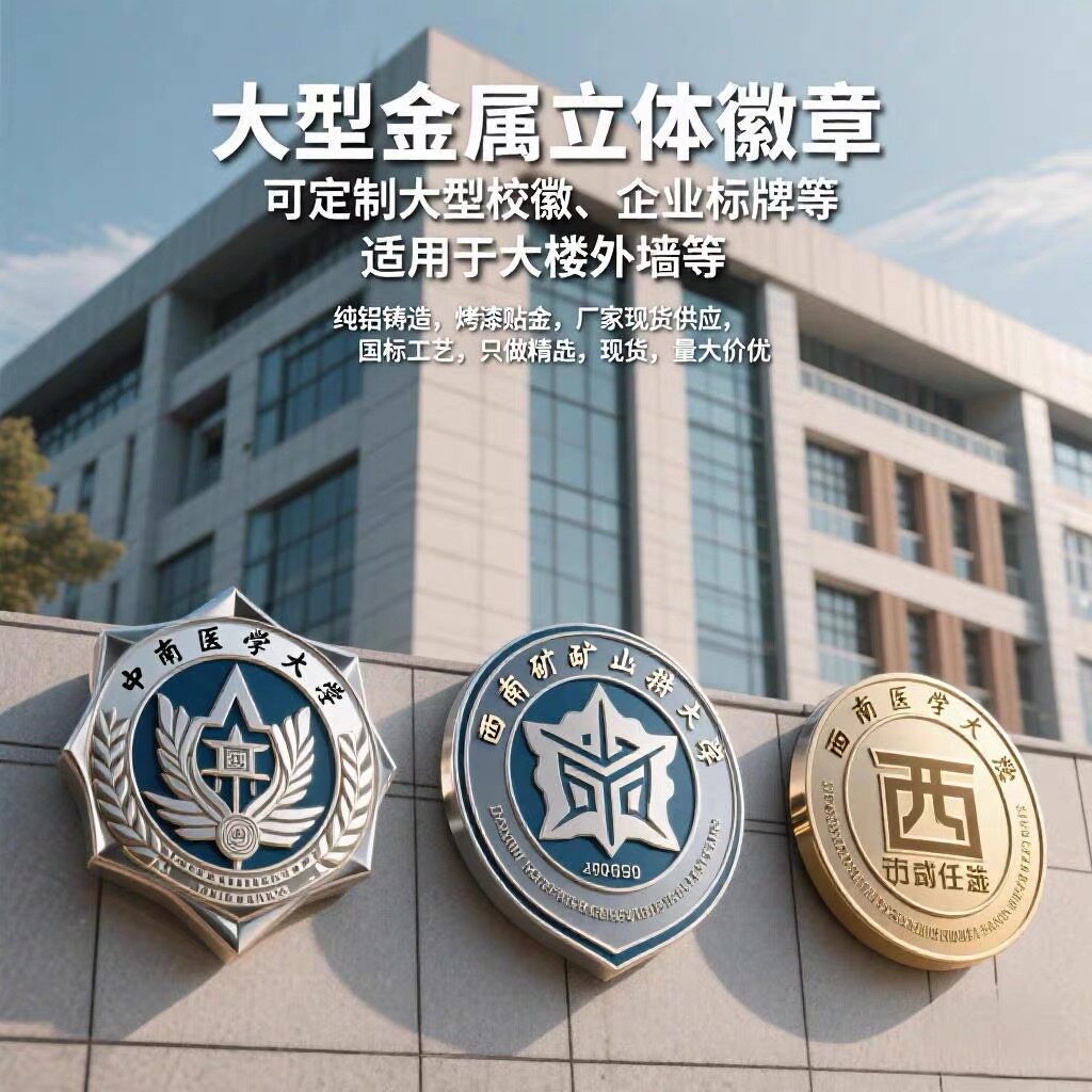 大型金属立体徽章校企定制