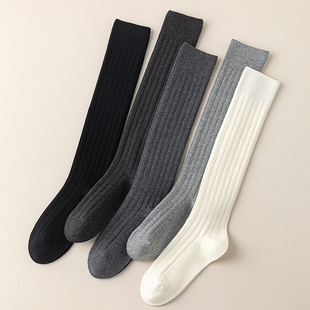 打造秋冬高级感纯棉无骨小腿袜简约时尚 用基础款 穿搭 5双装
