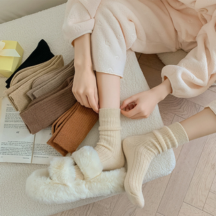 【2双装】软软的慵懒风羊毛袜简约抽条~舒舒服服的享受冬季