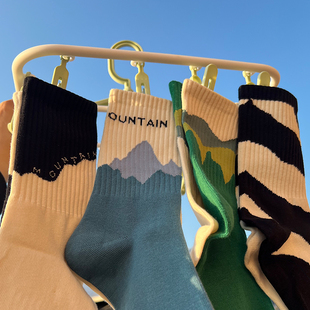 【4双装】日系街头AB不对称中筒ins潮潮流复古运动情侣手包配