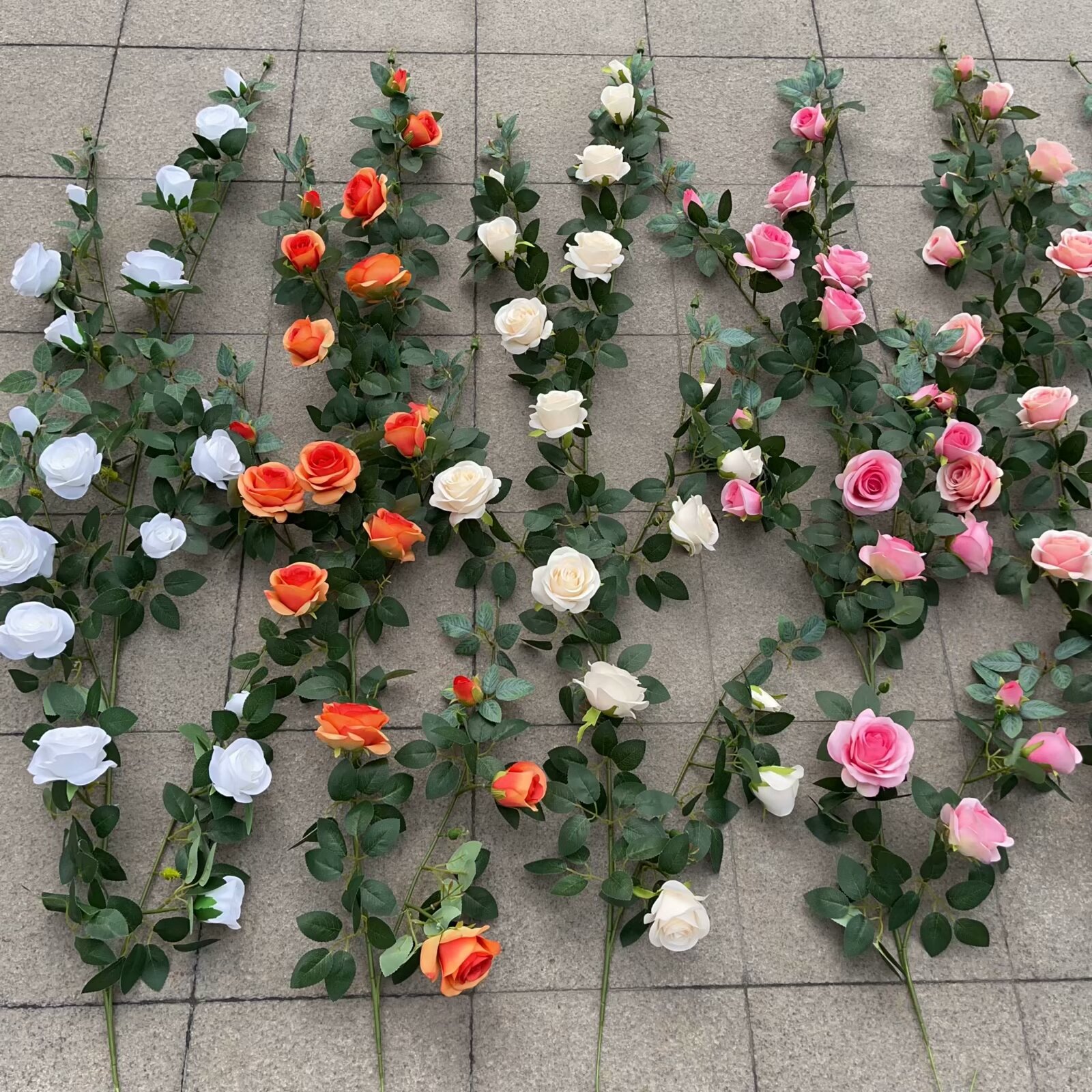 仿真4叉18头玫瑰花藤条假花遮丑管道缠绕藤曼人造景婚庆家居装饰