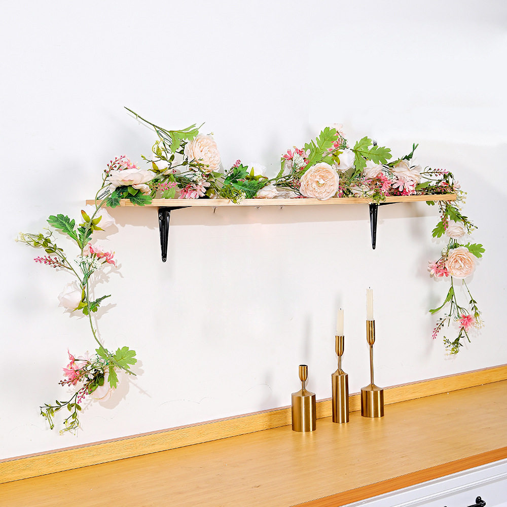 仿真假花藤条空调管道遮挡客厅吊顶装饰塑料藤蔓缠绕植物玫瑰花藤