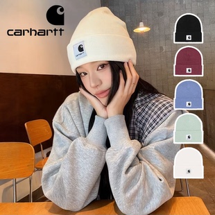 wip卡哈特帽子冷帽男女款 冬针织帽大头围护耳毛线帽 carhartt 正品