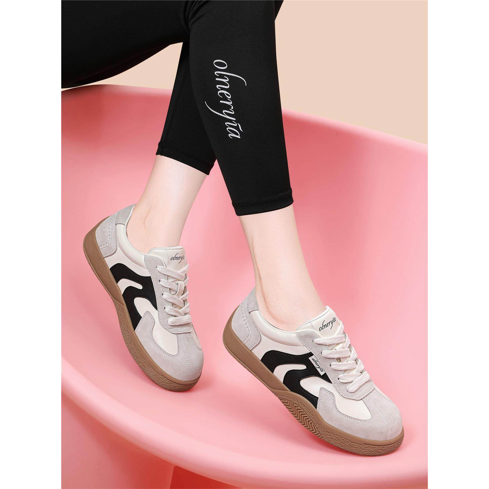 2026新款春复古德训鞋女春季新款百搭平底休闲运动鞋拼色系带板鞋,女鞋,德训鞋,淘宝优惠券,粉丝福利购,淘宝优惠卷