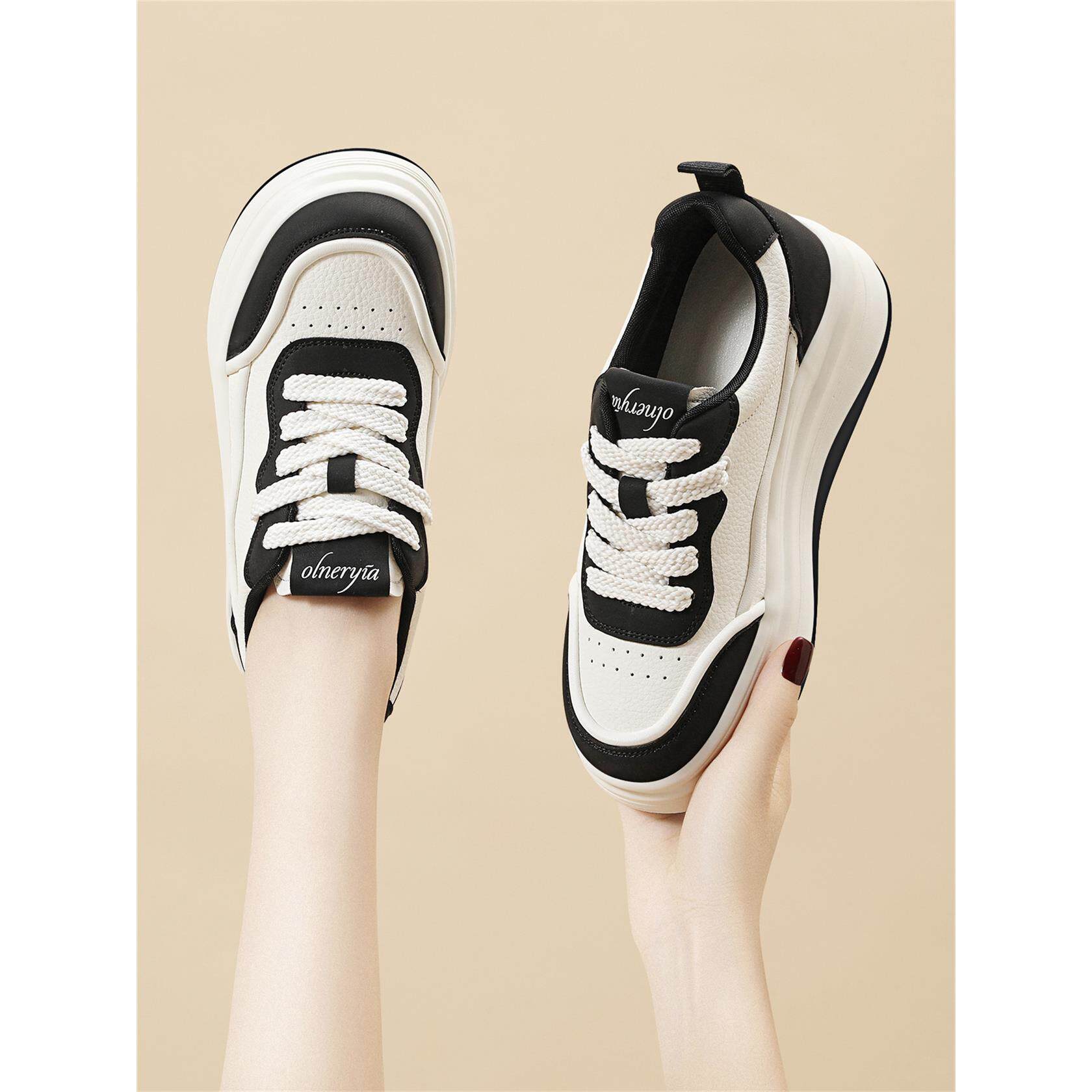 厚底小白鞋女2025新款春夏超火网面内增高休闲运动鞋轻便百搭板鞋