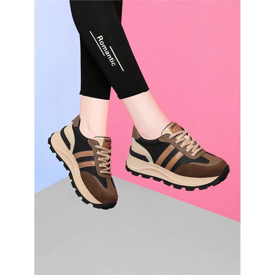 绒里厚底阿甘女鞋2025秋冬季新款百搭休闲鞋软底不累脚运动旅游鞋