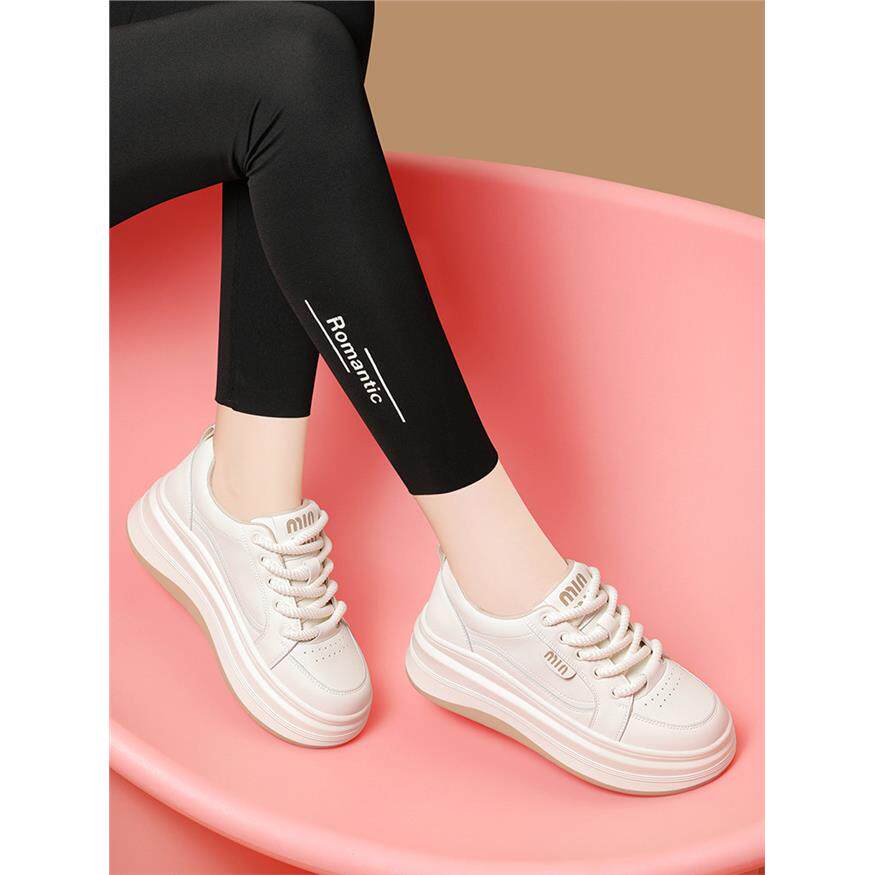 真皮厚底小白鞋子女2025新款爆款黑白熊猫鞋韩版百搭运动休闲板鞋