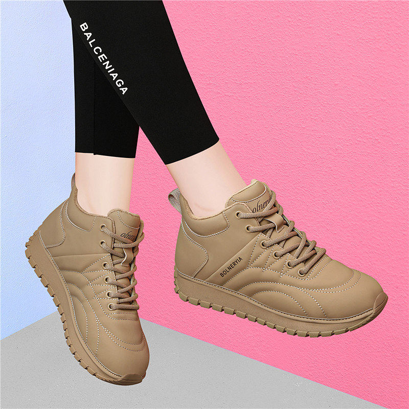 真皮鞋子女2025新款爆款冬季加绒老爹鞋运动休闲妈妈鞋软底不累脚