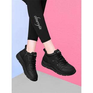 老北京布鞋女妈妈休闲运动鞋软底黑色中老年秋冬季加绒棉鞋不累脚