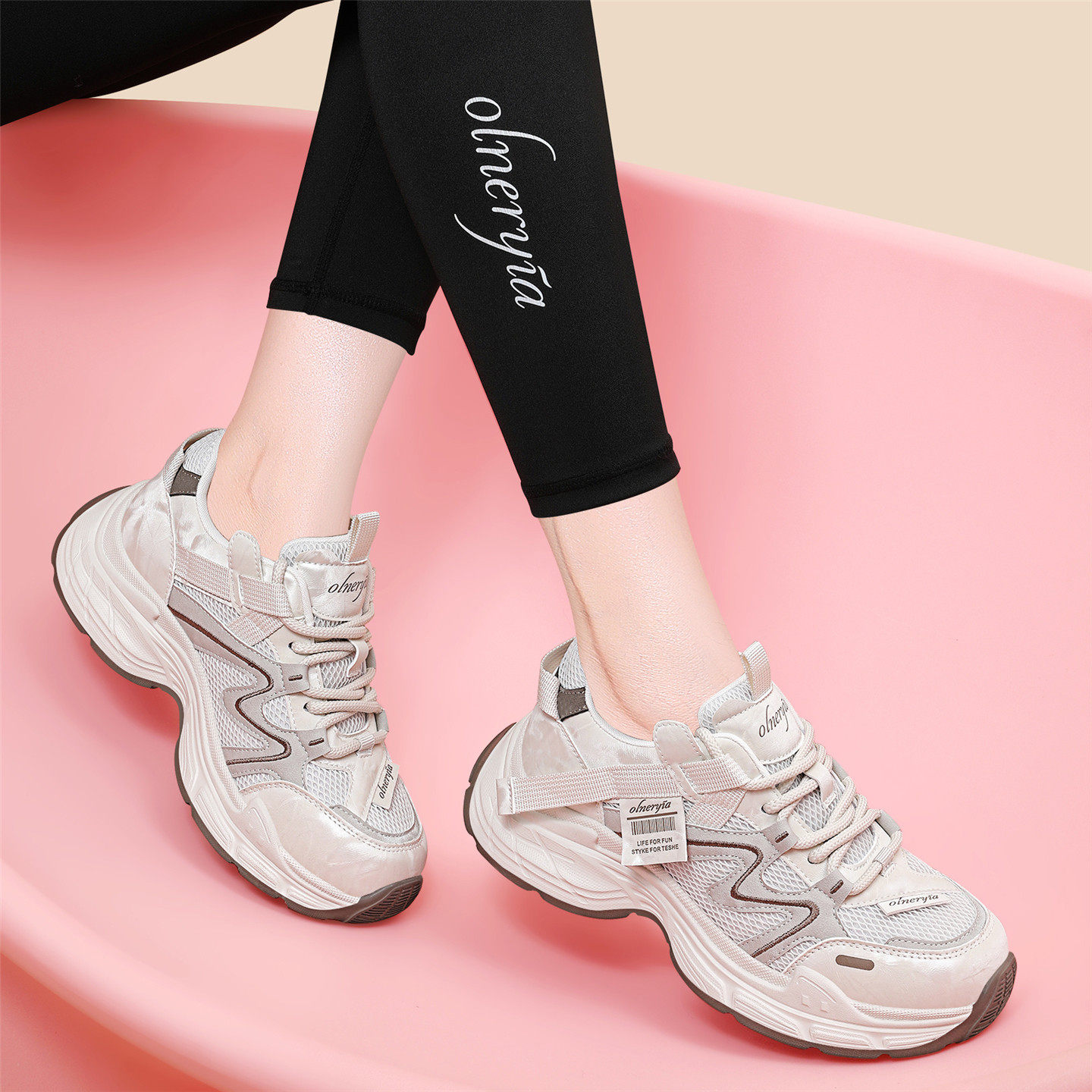 春季爆款增高老爹鞋女款2026透气网面厚底运动鞋百搭轻便休闲鞋,女鞋,时尚休闲鞋,淘宝优惠券,粉丝福利购,淘宝优惠卷