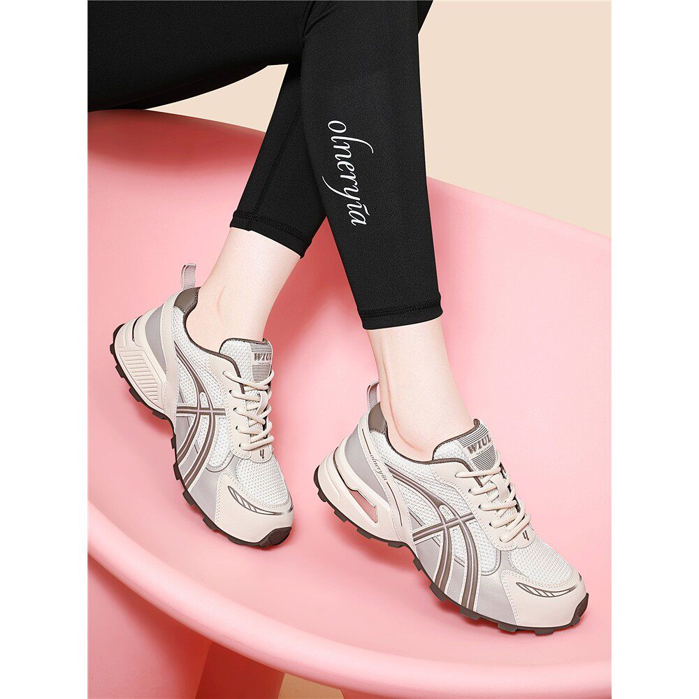 韩版老爹鞋女2025秋新款网面透气百搭阿甘休闲运动舒适跑步鞋