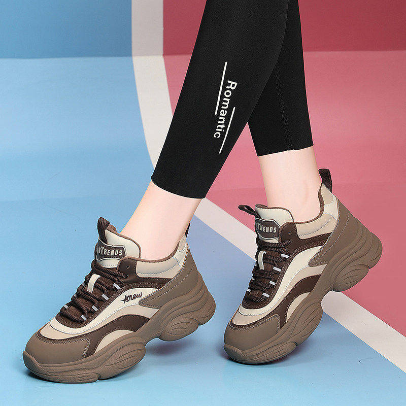 真皮时尚老爹鞋女秋冬加绒软底休闲百搭小个子增高爆款ins运动鞋,运动鞋new,老爹鞋,淘宝优惠券,粉丝福利购,淘宝优惠卷