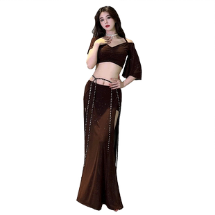 舞娘原创小众设计摩卡肚皮舞服装2026新款夏季网纱练功服套装班服