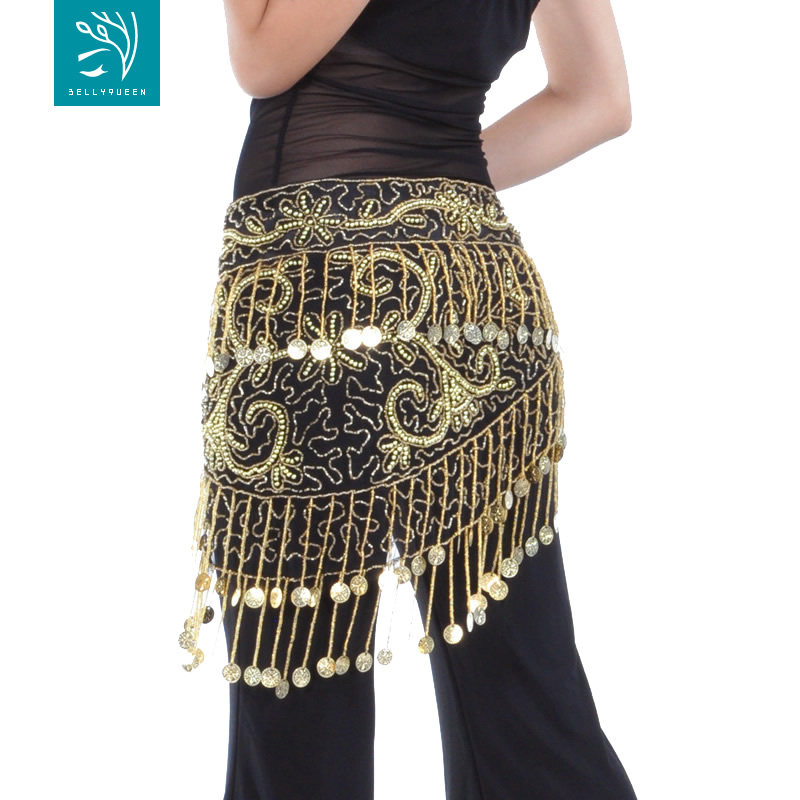 舞娘 150币四角星腰链 肚皮舞埃及腰巾 豪华款流苏腰带臀巾包邮