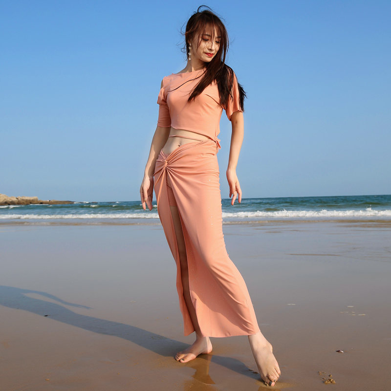 舞娘2026新款肚皮舞练功服装女初学者东方舞练习舞蹈服夏长裙套装