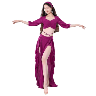 舞娘肚皮舞法式宫廷风裙子套装新款东方舞表演出练功服女团服班服