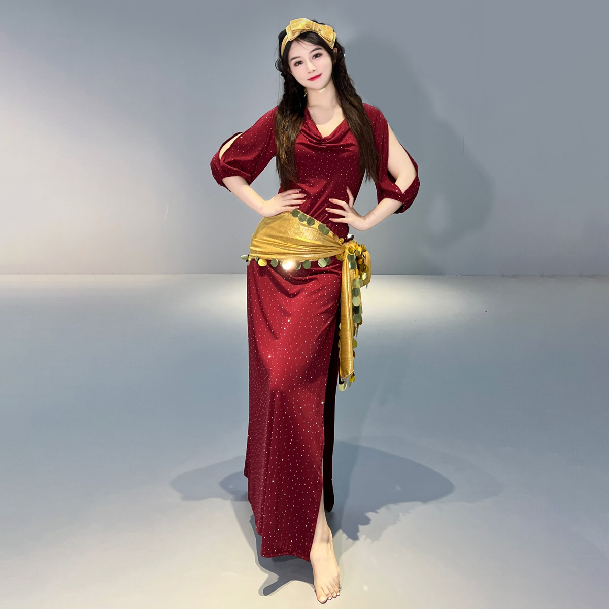 舞娘镂空双袖baladi民俗袍子