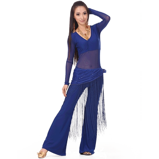 舞娘 肚皮舞套装新款练习服套装 流苏印度舞服装演出服三件套