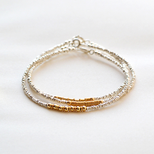 不负流年 小碎银990纯银+14K包金碎珠手链女闺蜜礼物转运细款