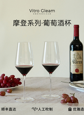VitroGleam摩登红酒杯葡萄酒杯杯子正品高档家用高脚杯醒酒器套装