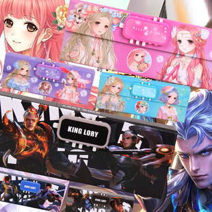 文具盒铅笔男女多功能小学生儿童创意卡通密码 锁李白奇迹闪耀暖暖