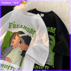 Fashion青少年丨纯棉时尚大码短袖丨休闲宽松圆领T恤丨情侣校园风