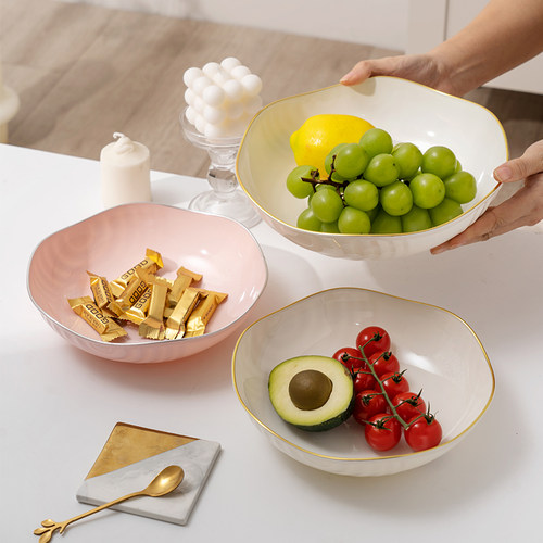 客厅用水果盘轻奢高档乔迁新居水果篮瓜子盘干果盘茶几零食摆放盘