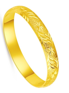 18K黄金色女款暗扣手镯不掉色时尚手圈仿真金实心大镯子送妈妈