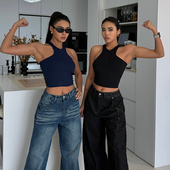 akiyo studio运动健身背心女含胸垫高弹速干拉链工字瑜伽跑步训练