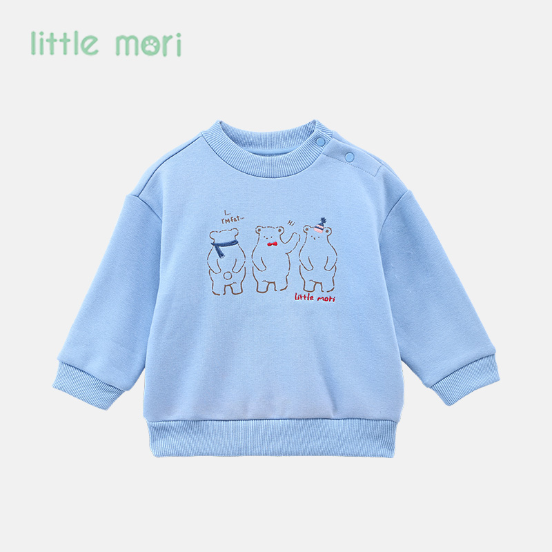 little mori小森林儿童卫衣加绒半高领男女童上衣