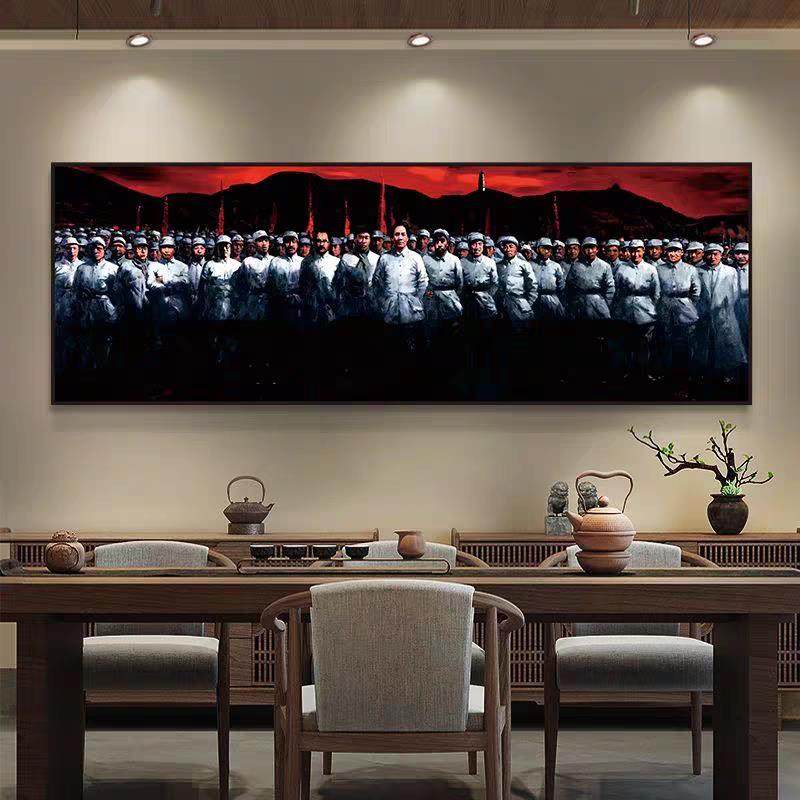 中流砥柱挂画沙发客厅装饰画办公室横壁画红军之师大气背景墙油画,家居饰品,现代装饰画,淘宝优惠券,粉丝福利购,淘宝优惠卷