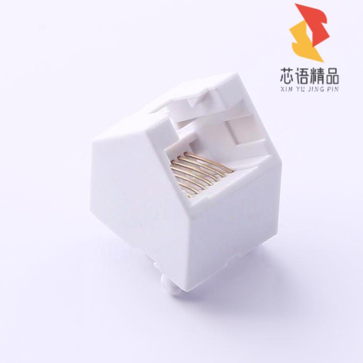 R-RJ45R08P-A802「RJ45 8P/8C斜口侧插全塑白色」