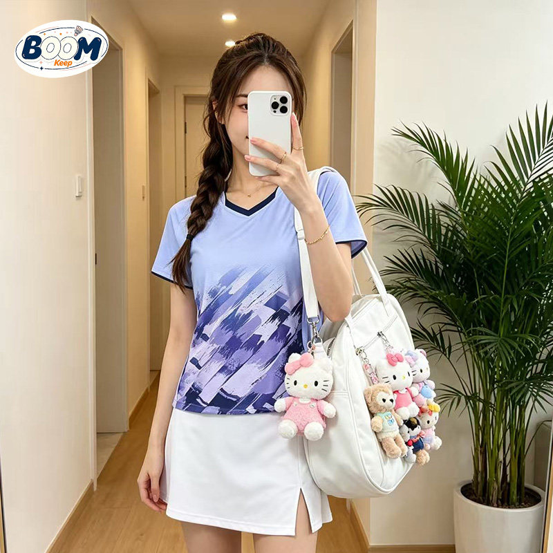 新款速干羽毛球服套装成人男女