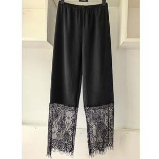 镂空蕾丝阔腿九分裤女德绒旗袍内搭衬裤秋冬加绒汉服马面裙打底裤