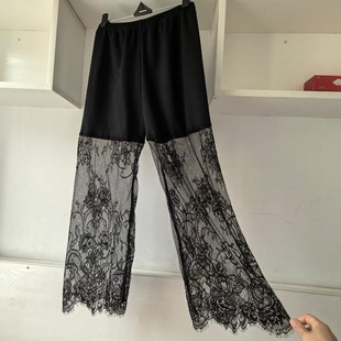 秋冬加绒汉服马面裙打底裤蕾丝花边阔腿九分裤女德绒旗袍内搭衬裤