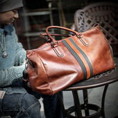 男士 真皮手提旅行包男大容量短途出差行李包软牛皮轻便健身收纳包